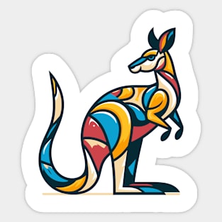 Pop art kangaroo illustration. cubism illustration of a kangaroo Sticker